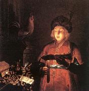 Gobindram Chatera Young Man with a Candle oil on canvas